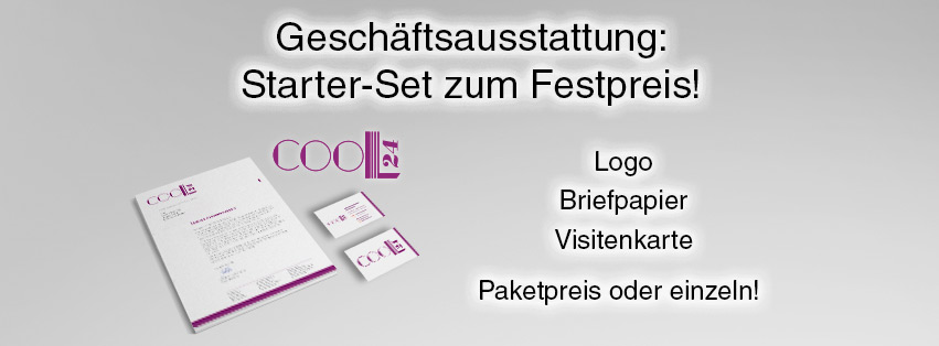 Starter-Set zum Festpreis (Logo, Briefbogen, Visitenkarte)