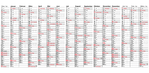 Wandkalender 16 Monate