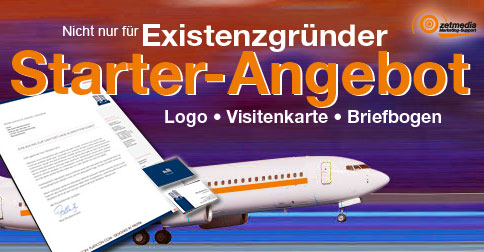 Existenzgruender Starter-Angebot für Logo, Visitenkarte und Briefpapier